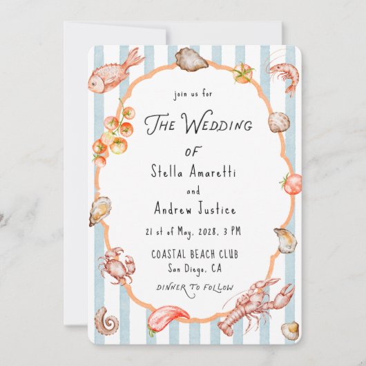 Italian Watercolor Rustic Wedding Invitation Kaart (Voorkant)
