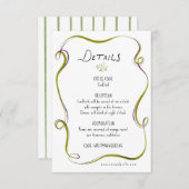 Italian Watercolor Rustic Wedding Reception Informatiekaartje (Voorkant / Achterkant)