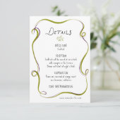 Italian Watercolor Rustic Wedding Reception Informatiekaartje (Staand voorkant)