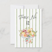 Italian Watercolor Rustic Wedding Table Number RSVP Kaartje (Achterkant)