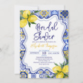 Italian watercolor tiles with lemon Bridal Shower Kaart (Voorkant)
