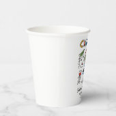 Italian Wedding Whimsical Hand Drawn Amalfi Coast  Papieren Bekers (Rechts)