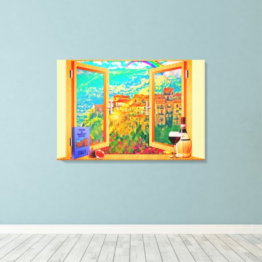Italian Window Canvas Wall Art (Insitu (Houten vloer))