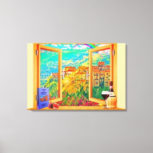 Italian Window Canvas Wall Art Afdruk (Voorkant)