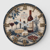 Italian Wine & Cheese Kitchen Decor Grote Klok (Voorkant)