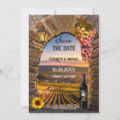 Italian Wine Themed Photo Wedding Save The Date (Voorkant)