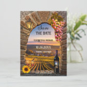 Italian Wine Themed Photo Wedding Save The Date (Staand voorkant)