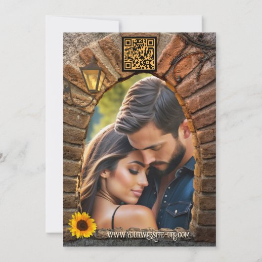 Italian Wine Themed Photo Wedding Save The Date (Achterkant)