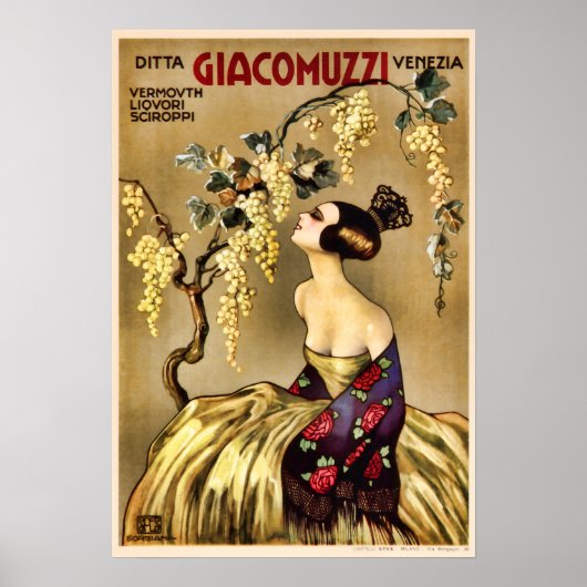 Italian Wine Vermouth Vintage Advertisement Poster (Voorkant)