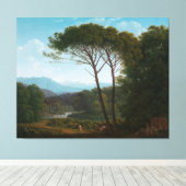 Italianaat Landschap met Pines, Hendrik Voogd, 17 Canvas Afdruk (Insitu (Houten vloer))