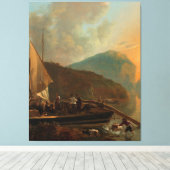 Italianate River Landscape, Adam Pijnacker, ca. 16 Canvas Afdruk (Insitu (Houten vloer))