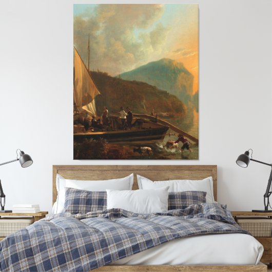 Italianate River Landscape, Adam Pijnacker, ca. 16 Canvas Afdruk (Insitu (Slaapkamer))