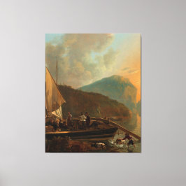 Italianate River Landscape, Adam Pijnacker, ca. 16 Canvas Afdruk