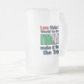 Italianen als liefde maakt de wereld de rug toeker matglas bierpul (Voorkant rechts)