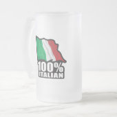 Italianen als liefde maakt de wereld de rug toeker matglas bierpul (Voorkant links)