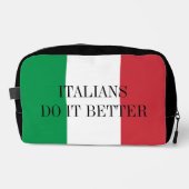 Italianen doen het beter grappige vlag van Italië  Toilettasje (Voorkant)