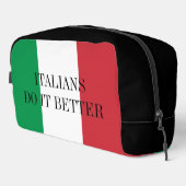 Italianen doen het beter grappige vlag van Italië  Toilettasje (Rechterhoek)