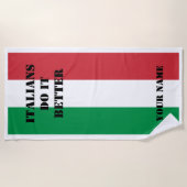 Italianen doen het beter onder de italiaanse vlag strandlaken (Voorkant)