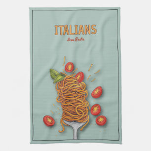 Italianen houden van pasta theedoek