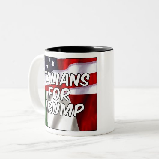 Italianen voor Trump Tweekleurige Koffiemok (Voorkant links)