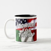 Italianen voor Trump Tweekleurige Koffiemok (Links)