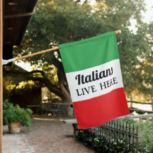 Italianen wonen hier Funny House Flag