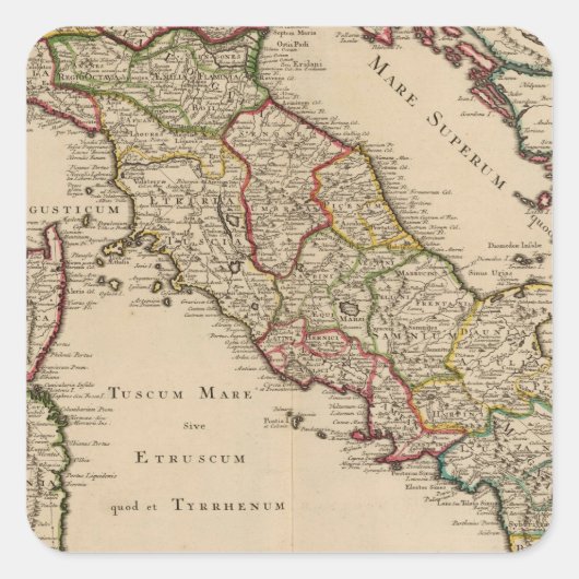 Italië 16 vierkante sticker (Voorkant)