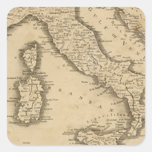 Italië 18 vierkante sticker (Voorkant)