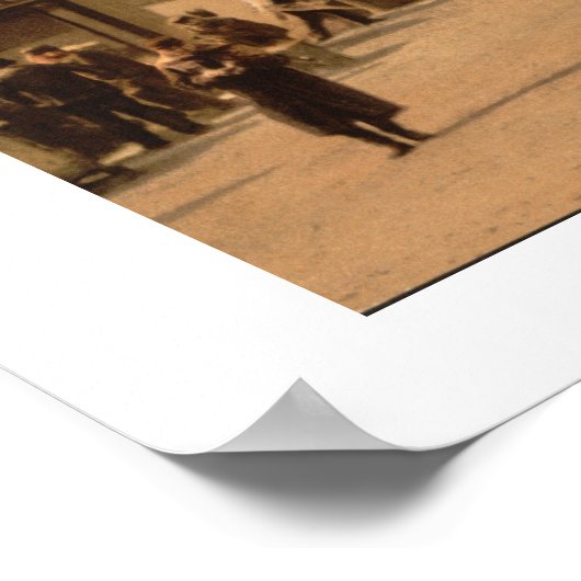 Italië, 19e eeuw Napels straatscène Poster (Hoek)