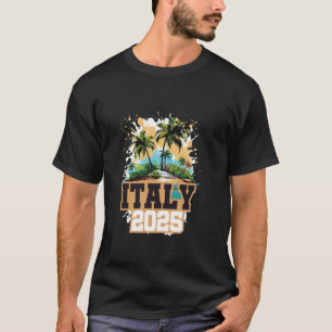 Italië 2025 Kleurrijke Vakantie Citaten T-shirt