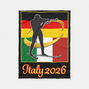 Italië 2026 Biathlon Japan Italië Vlaggen 2026 Win Fleece Deken