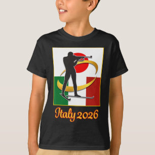 Italië 2026 Biathlon Japan Italië Vlaggen 2026 Win T-shirt