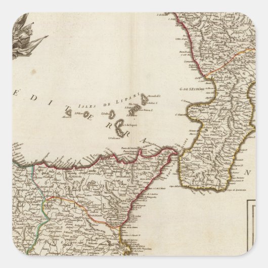 Italië 25 vierkante sticker (Voorkant)