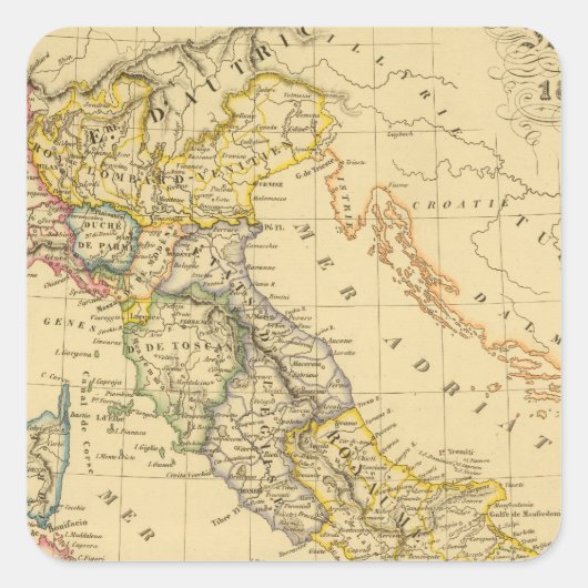 Italië 4 vierkante sticker (Voorkant)