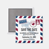 Italië Air Mail Bruiloft Save the Date Magneet (Voorkant / Achterkant)