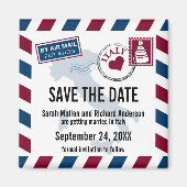 Italië Air Mail Bruiloft Save the Date Magneet (Voorkant)