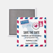 Italië Air Mail Bruiloft Save the Date Magneet (Voorkant / Achterkant)