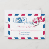 Italië Air Mail Wedding RSVP (Voorkant)