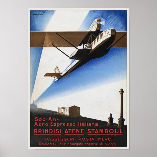 Italië Airline Vintage Poster 1924 (Voorkant)
