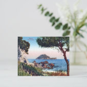 Italië, Alassio, Beach en offshore eiland Briefkaart (Staand voorkant)