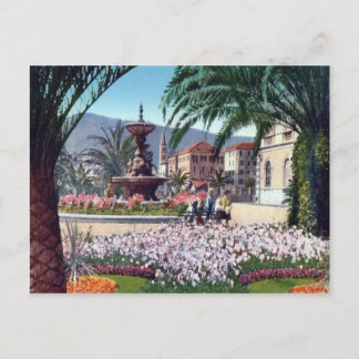 Italië, Alassio, Bloemen rond de fontein Briefkaart