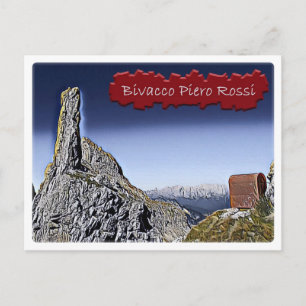 Italië - Alpenhut Bivaccino Piero Rossi - Dolomiti Briefkaart