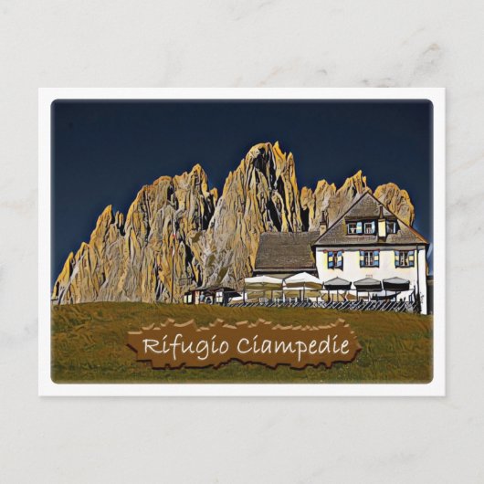 Italië - Alpenhut Ciampedie - Dolomiti - Briefkaart (Voorkant)