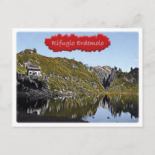 Italië - alpenhut Erdemolo - Dolomiti - Briefkaart