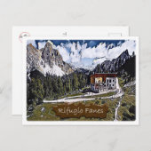 Italië - alpenhut fanes - Dolomiti - Briefkaart (Voorkant / Achterkant)
