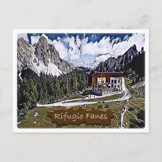 Italië - alpenhut fanes - Dolomiti - Briefkaart (Voorkant)