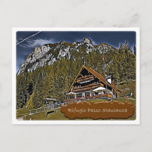 Italië - Alpenhut Passo Staulanza - Dolomiti Briefkaart