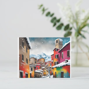 Italië, Alpes, Winter Kerst Briefkaart 008