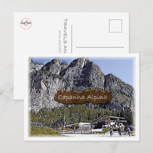 Italië - alpine hut Capanna Alpina - Dolomiti - Briefkaart (Voorkant / Achterkant)