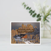 Italië - alpine hut Lagazuoi - Dolomiti - Briefkaart (Staand voorkant)